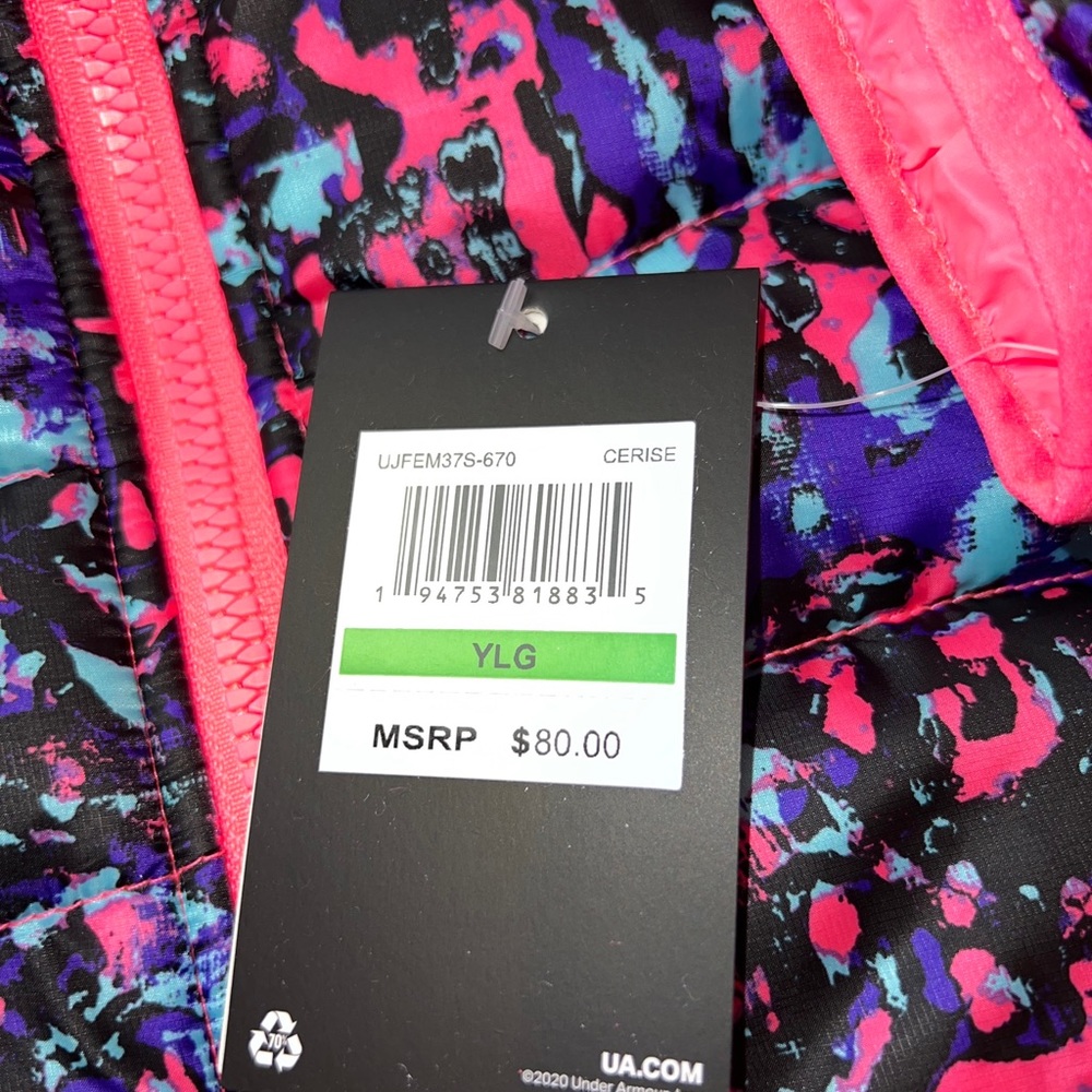 Under Armour Youth Large (14/16) Blue Pink Coat Puffer jacket - Picture 2 of 3